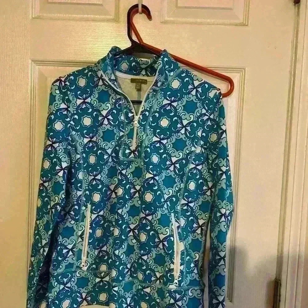 Talbots Zip Up Jacket. Blue Medium Petite Lightwe… - image 1